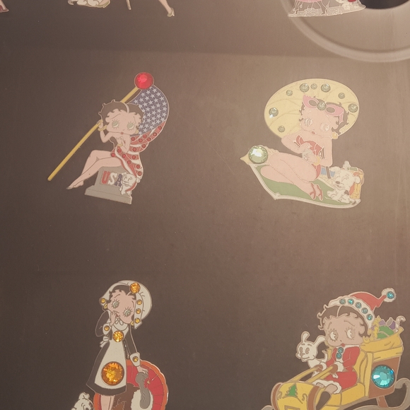 Betty Boop Birthstone Pin Collection in Red Frame - Picture 3 of 4